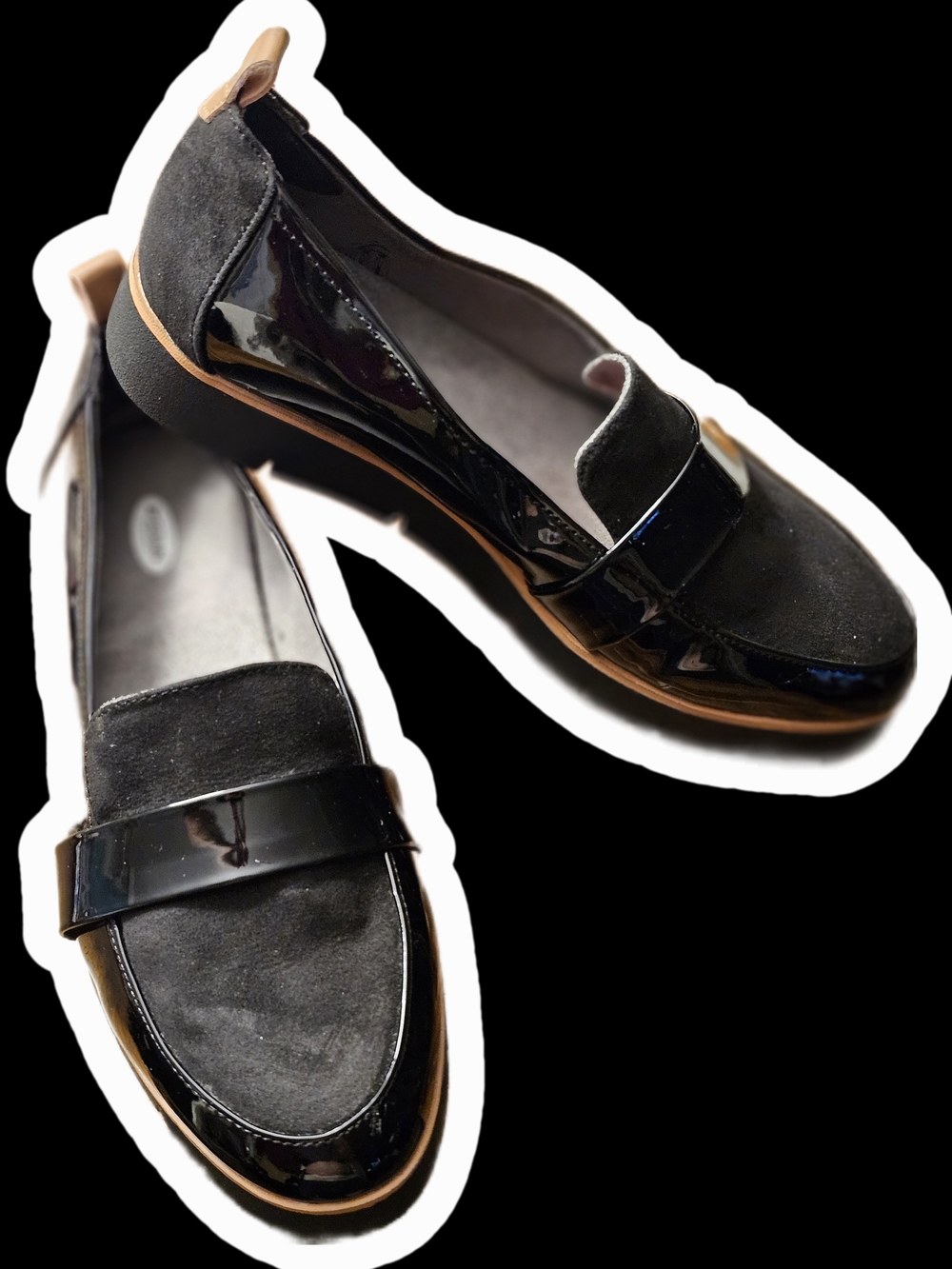 Dr. Scholl's Webster Black Patent Leather Loafers Comfort Arch Womens Size 7.5